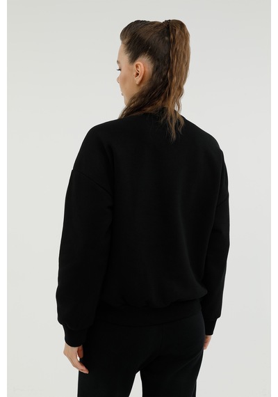 Kinetix W-SDK203 RACHEL SLOGAN SW Siyah Kadın Sweatshirt
