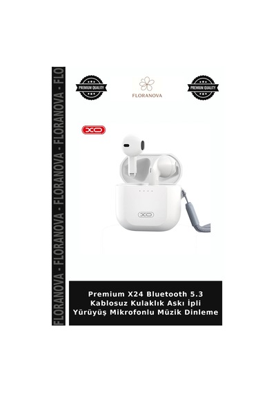 Premium X24 Bluetooth 5.3 Kablosuz Kulaklık Askı İpli Yürüyüş Mikrofonlu Müzik Dinleme