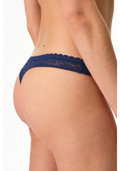 Penti Lacivert Easy Lace Dantel V Model Tanga Külot