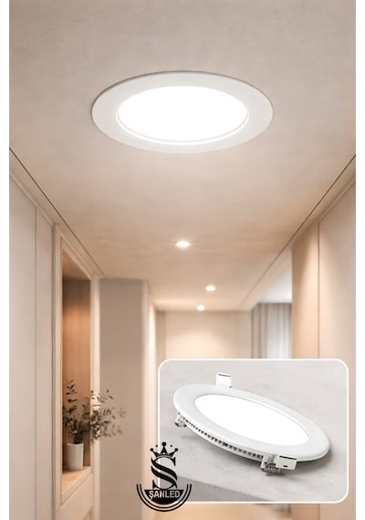 15w Tasarruflu Led Yuvarlak Beyaz Işık Sıva Altı Slim Panel Tavan Aydınlatma Armatürü-1 Adettir
