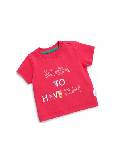 Babyhola %100 Pamuk Erkek Bebek Kapri Tişört Şapka Takım 5467 Kırmızı
