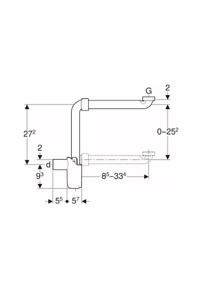 Geberit 151.116.11.1 Lavabo Sifonu Yer Tasarrufu  1/4 D32 Beyaz