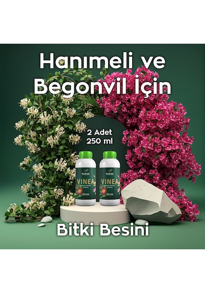 Vinea İkili 250 Ml 2 Adet Dış Mekan Süs Bitkisi Besini - Begonvil Ve Hanımeli İçin Hızlı Büyüme 250 ML