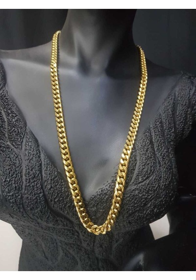 Vog Unisex Vip Çelik Altın Görünümlü 7 Mm Gürmet Model Zincir Kolye Vog Unisex Vip Çelik Altın Görünümlü 7 Mm Gürmet Model Zincir Kolye
