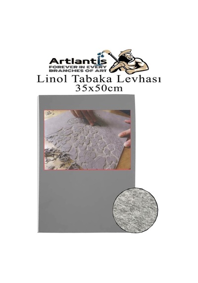 Linol Tabaka Levhası 35x50 Cm 2mm Gri 1 Adet Linolyum Tabaka Gri Linol Muşamba Baslı Levha
