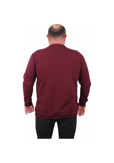 Starbattal Büyük Beden Sıfır Yaka Classic Sweat 23216 Murdum-Murdum Mürdüm