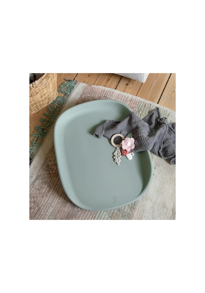 Bebek Alt Değiştirme Matı Sebra Seagrass Green Yeşil Yeşil