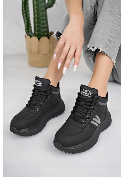 Guja 24k317 4 Siyah Bağcıklı Hafif Fashion Kadın Bot