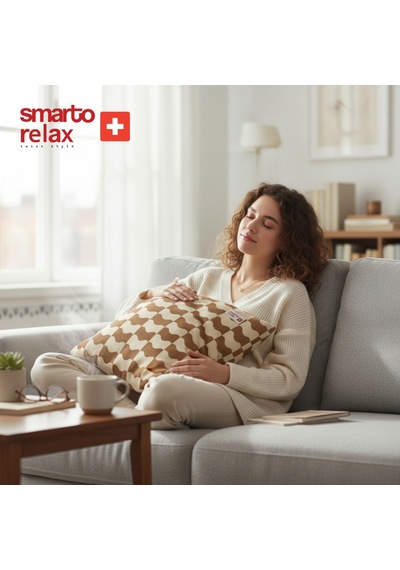 Smarto Relax Içi Dolgulu Kırlent 45x45 Cm Kare Salon & Berjer Kırlenti Bej - Kahverengi
