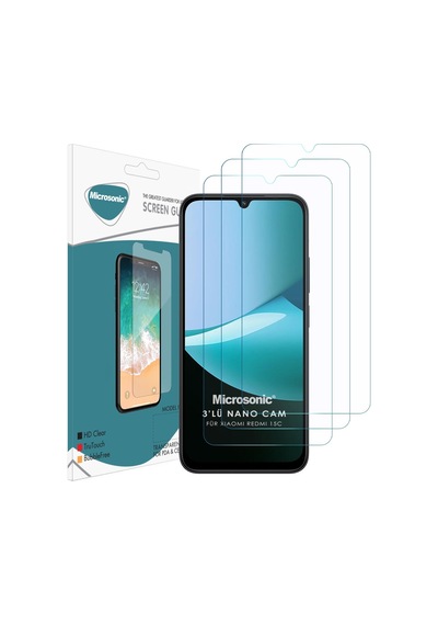 Microsonic Xiaomi Redmi 15c Screen Protector Nano Glass Cam Ekran Koruyucu 3 Lü Paket