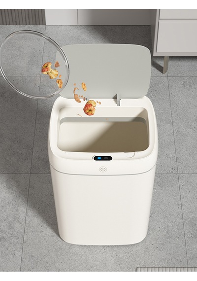 Greentech Sensörlü 12 Litre Çöp Kovası Şarj Edilebilir Lityum Pilli / Gt-sc14 Beyaz