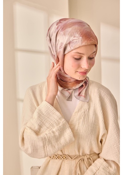 Silk Home Olinda İpek Eşarp 47004-03 Gri, Gül Kurusu, Bej, Taba, Bordo