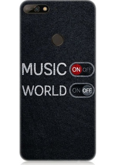 Huawei Y7 2018 Uyumlu Müzik On Desenli Silikon Kılıf