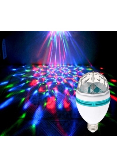 Renkli 360 Derece Dönen E27 Duy Işıklı Disco Led Ampul Lamba