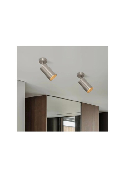 Mylights Demet Habek İnox Kaplama Led Spot Tekli Aplik Günışığı Ve Beyaz Os Ram Ampul İle Siyah