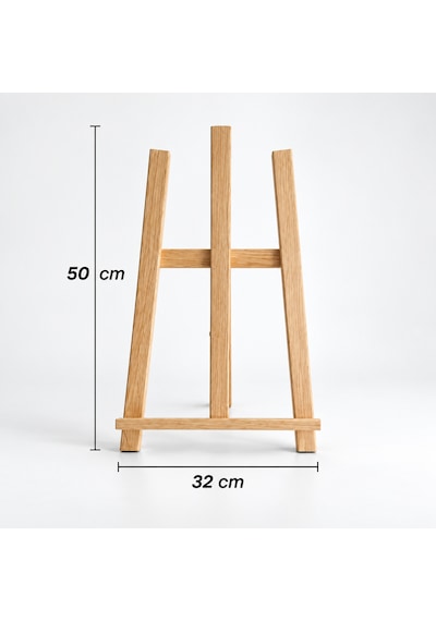 Ahşap Şövale Sergileme Standı 50 Cm - Doğal Ahşap Rengi