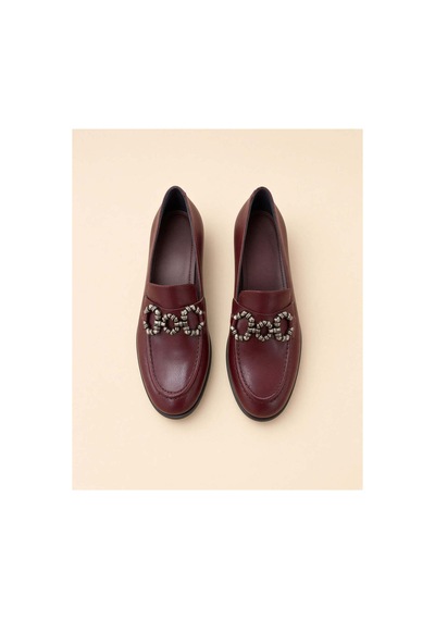 37brandshoes Bordo Deri Mokasenler Bordo Bordo