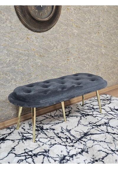 Zafir Ufo Oturak Bench - Gold Kaplama Sivriltme Ayak - Oturak - Bench - Puf - Yatak Ucu Pufu Çok Renkli