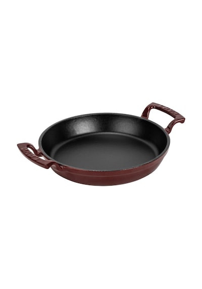 Lava Döküm Yuvarlak Sahan Döküm Demir Yekpare Çift Kulplu Çap Ø 24cm.-bordo Bordo
