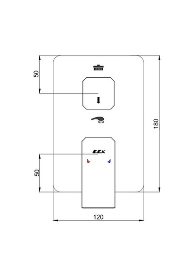 Eca Tiera Ankastre Mat Siyah Banyo Bataryası 2 Parça Set / 2 Yollu 102167205C1-Kde+102166201C1 Mat - Siyah
