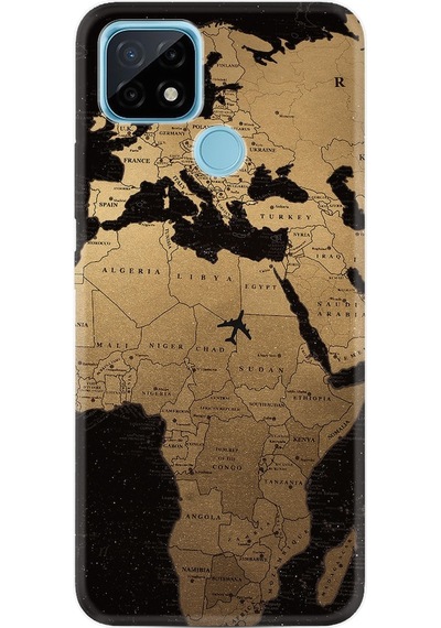 Realme C25S Kılıf Desenli Map Planet 1656