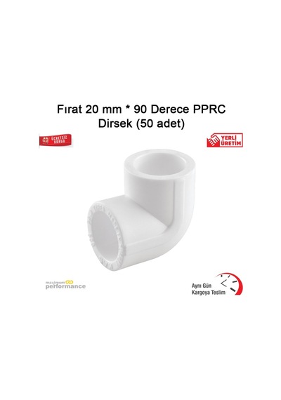 Fırat 20 Mm * 90 Derece Pprc Dirsek (50 Adet)