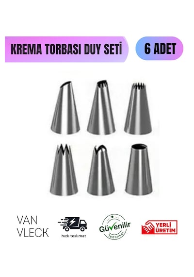 8 Parça Krema Torbası Duy Seti 6 Duy Ve 2 Bağlantı Başlığı