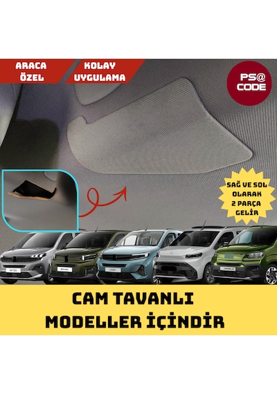Peugeot Rifter- Citroen Berlingo-proace-doblo-opel Cam Tavanlı Ara Bölme Demiri Kapakları 2 Adet 1