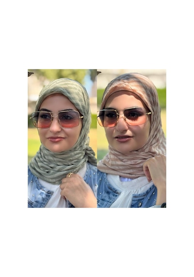 Aldaıyr 2 Adet - Jakarlı Caz Eşarp 120 X120 Pamuk Çok Renklig07-7