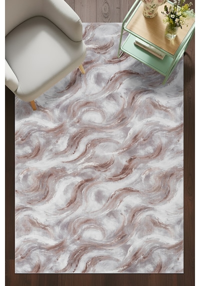 Villadia Home Textile Kaymaz Taban Modern Desen Halı Yolluk Leke Tutmaz Kolay Temizlenir Koridor Salon Yatak Mutfak Odası Vd4044vizon Vizon