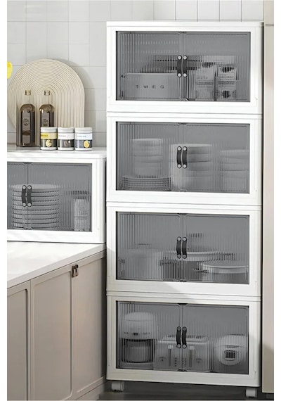 55 Lt Geniş Hacimli Organizer Dolap - 4 Bölmeli 127cm Çok Amaçlı Banyo Ve Mutfak Düzenleyici - Beyaz 55 Lt Geniş Hacimli Organizer Dolap - 4 Bölmeli 127cm Çok Amaçlı Banyo Ve Mutfak Düzenleyici - Beyaz