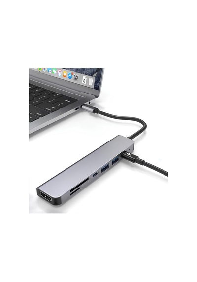 Type-c 7in1 Hub Çoklayıcı 4k Uhd 87w Pd Usb 3.0 X2 Hdtv Sd/tf Port Usb Çoklayıcı Mt8901