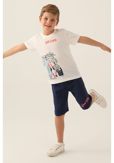 Rolypoly Surf Krem Erkek Çocuk Bermuda Takım 5274-42996 Krem