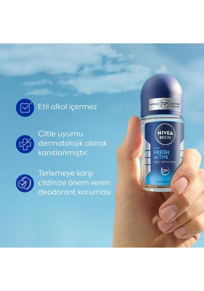 Lexroo Men Erkek Roll On Deodorant 50 Ml,terlemeye Karşı 72 Saat Koruma,okyanus Özleri Kokusu,uzun