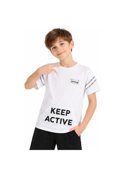 İrem Çocuk Giyim Erkek Çocuk Keep Active Yazı Desenli Kanguru Cepli Beyaz Renk Tişört Beyaz İrem Çocuk Giyim Erkek Çocuk Keep Active Yazı Desenli Kanguru Cepli Beyaz Renk Tişört Beyaz