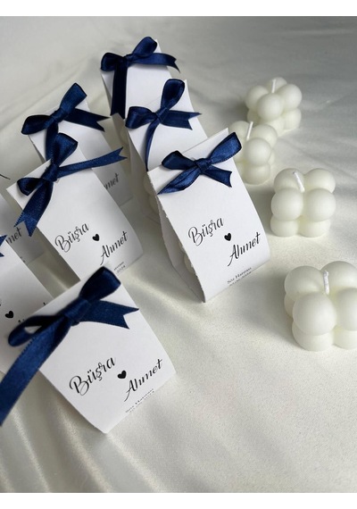 Bernami Mumluk Şamdanpinterest 50 Adet Lacivert Kurdeleli Kağıt Bubble Mum Söz, Nişan, Nikah, Kına Ve Bebek Hediyelik Diğer