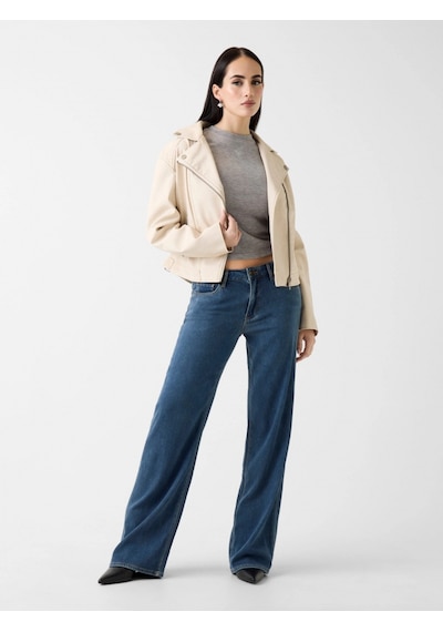 Guess Nada Vintage Biker Kadın Kahverengi Ceket W6rl09wh1x0-g1fg Kahverengi