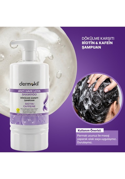 Dermokil Biotin & Caffeine Dökülme Karşıtı Şampuan 950 Ml Dökülen