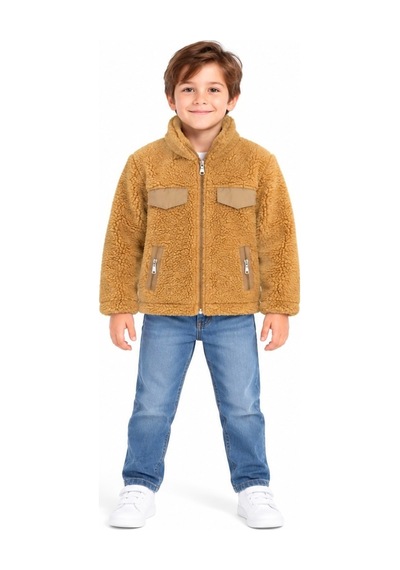 Mavi Boncukk Çocuk Unisex Peluş Welsoft Fermuarlı Kapüşonlu Ve Dik Yaka Polar Mont Ceket Camel Mavi Boncukk Çocuk Unisex Peluş Welsoft Fermuarlı Kapüşonlu Ve Dik Yaka Polar Mont Ceket Camel