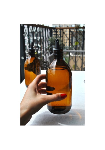 2'li Amber 500 Ml Tombul Cam Şişe Ayçiçek Yağı Zeytinyağı Şişesi Yağdanlık