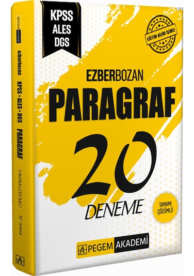 Pegem Yayınları Ezberbozan Kpss Ales Dgs Paragraf 20 Deneme