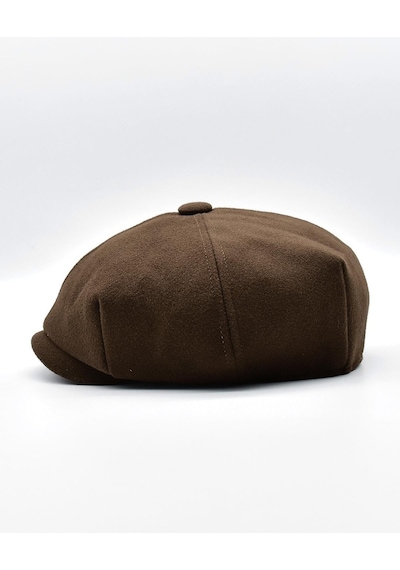 Külah Erkek Dökümlü Kışlık Newsie Kasket Premium Irish Flat Cap Şapka - Kahve Kahverengi