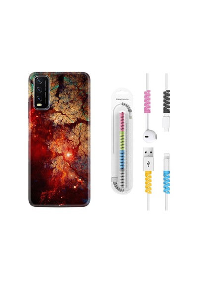 Vivo Y11S Kılıf Kablo Koruyuculu Yeryüzü 1764
