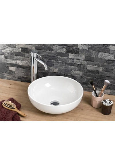 Dura Vero Çanak Lavabo 38 Cm. Tezgah Üstü Batarya Deliksiz 5940 Beyaz