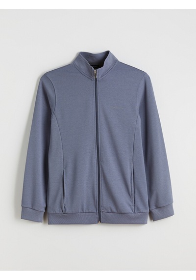LC Waikiki Lc Waıkıkı Mavi Rahat Kalıp Dik Yaka Erkek Fermuarlı Sweatshirt