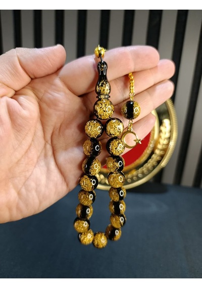 Altın Varaklı Tesbih Maskot Efe Bilek Boy 14mm 33431945