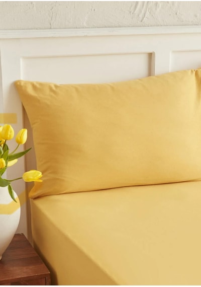 Gercella 180x200+30 Çift Kişilik Lastikli Çarşaf Sarı