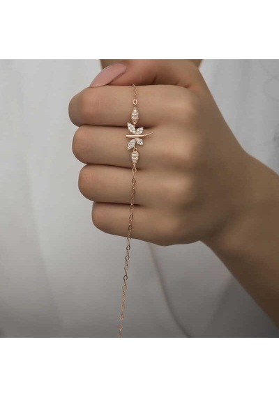 925 Ayar Gümüş Rose Yusufçuk Kadın Bileklik