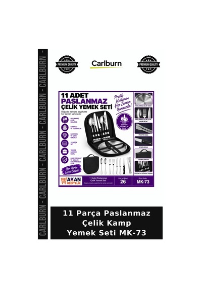 Özel Üretim Piknik Seyahat 11 Parça Paslanmaz Çelik Kamp Yemek Seti Diğer