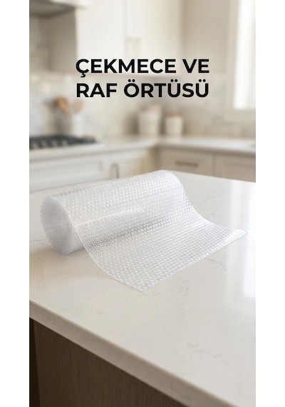 Şeffaf Kaydırmaz Pvc Raflık Dolap İçi Çekmece Koruyucu 45x300 Cm